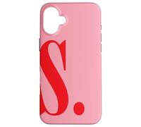 Monogram Initials Letter S Samantha Sarah Sophia Pink Case for iPhone 16 Plus