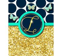 Monogram Journal Notebook Letter L: Beautiful Golden Glittery Like Pattern with Cute Butterflies for Teen Girls and Women| Perfect for Journaling and ... Pages, 7.5 x 9.25 Inches, Soft Matte Cover