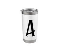 Monogram Letter A Capital Alphabet Initial Minimalist Stainless Steel Insulated Tumbler