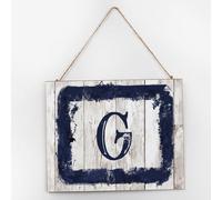 Monogram Letter G Wood Pallet Wall Plaque Sign Family Last Name Initial Established Wood Sign 10x12 Inch Monogram Initial Letters Wall Decor Personalized Wooden Signs for Home Front Door