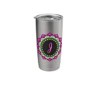 Monogram Letter J Initial Mandala Inspired for Women Men Stainless Steel Insulated Tumbler
