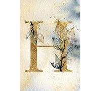 Monogram Notebook H: 6 x 9 Gold Initial Diary for Women (Personalized Letter Design)