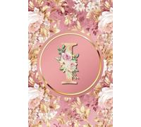 Monogram Notebook I: Pink and Gold Vintage Floral Initial Letter I Monogram College Ruled Notebook for Women and Girls - Personalized Name Journal - Monogrammed Gift