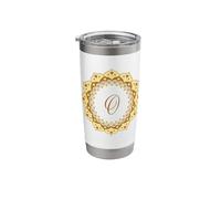 Monogram O Initial Mandala Inspired Pretty Circle Design Stainless Steel Insulated Tumbler
