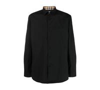 Monogram-Pattern Poplin Shirt, male, Burberry, Casual Shirts, Black, M, Shirts M