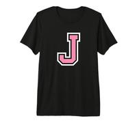 Monogram Pink Black White College Initial J Vector Art Premium T-Shirt