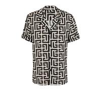 Monogram-printed shirt - male - Balmain - Short Sleeve Shirts - Black - L - Shirts L