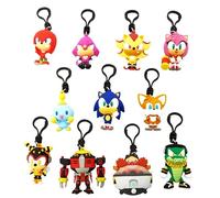 Monogram Sonic the Hedgehog Series 3-3D Foam Figural Bag Clip in ONE Blind Bag - Keychain - Sonic Tails, Knuckles, Amy and More... ONE RANDOM CHARACTER PER ORDER, Multicolor, 2.0"