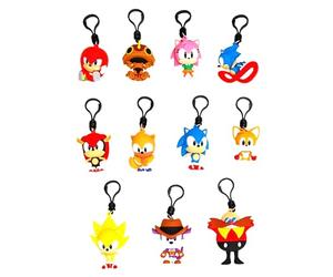 Monogram Sonic the Hedgehog Series 4-3D Foam Figural Bag Clip in ONE Blind Bag - Keychain - Sonic Tails, Knuckles, Amy and More... ONE RANDOM CHARACTER PER ORDER, Multicolor, 2.0"