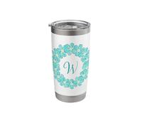 Monogram W Initial Mandala Inspired Pretty Circle Stainless Steel Insulated Tumbler