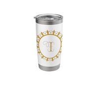 Monogram X Initial Mandala Inspired Pretty Circle Design Stainless Steel Insulated Tumbler