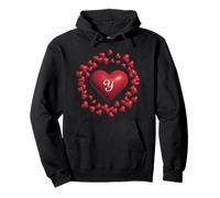 Monogram Y - Heart Wreath Shape Design v2 Pullover Hoodie