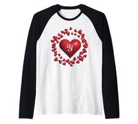 Monogram Y - Heart Wreath Shape Design v2 Raglan Baseball Tee