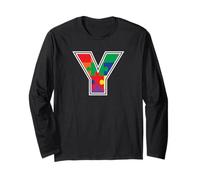 Monogram Y in Multi Color Puzzle Pieces V2 Long Sleeve T-Shirt