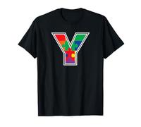 Monogram Y in Multi Color Puzzle Pieces V2 T-Shirt