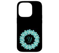 Monogram Y Initial Lei Inspired Pretty Circle Design Case for iPhone 14 Pro