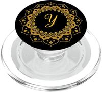 Monogram Y Initial Mandala Inspired Pretty Circle Design PopSockets PopGrip for MagSafe