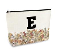 Monogrammed Gifts for Women Initial Makeup Bag Personalized Monogram Cosmetic Bag with Zipper Great Gift for Mom Teachers Friends Bridesmaids Wedding Graduation Christmas Birthday Gifts Letter E