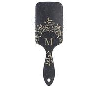 Monogrammed Initial Letter M Custom Paddle Brush Hair Brush, Plastic Soft Nylon Pins Air cushion comb, Detangle Anti-Static Dry Wet Hair Hairbrush for Smoothing Women Men Hair