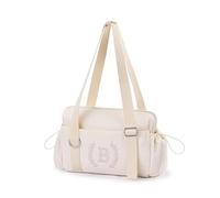 Monogrammed Mini Gym Bag for Girls, Personalized Duffle Bag, Small Sport Tote for Dance, Workout & Travel Gifts, Beige, B