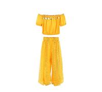 Monogrammed Mommies Belly Dance Costumes Kids Belly Dancing Dance Cloth (Yellow, 9-11 Years)