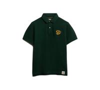 Superdry Pique Monogram Short Sleeve Polo Green M Men