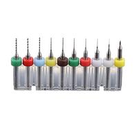 MONOJLY 10Pcs 0.1mm to 1.0mm PCB Print Circuit Board Carbide Micro Drill Bits Set Tool