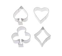 MONOJLY 4 Pcs Stainless Steel Cookie Cutter Set Poker Pastry Cake Biscuit Cutting Molds