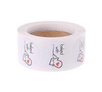 MONOJLY 500Pcs Baked with Love Round Kraft Paper Sticker Adhesive Baking Label for Chris