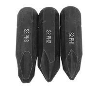 MONOJLY Black 8mm Alloy Steel Screw Impact Bit Strong Magnetic Bit Wear-resistant PH1 / PH2 / PH3 3 Pieces Set Tools