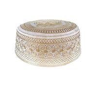 MONOJLY Cotton Embroidery Turban Hat for Men Breathable Islamic Kufi Prayer Hat EID RamadanHijabs Arabian Skull Hat Yellow