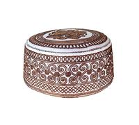 MONOJLY Cotton Embroidery Turban Hat for Men Breathable Islamic Kufi Prayer Hat EID RamadanHijabs Arabian Skull Hat Dark Brown
