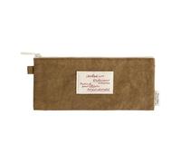 Monolike Archive247 Faded Pencil Case, Brown - Classic Muted Tone Desk Organizer, Vintage Minimalist Writing Instrument Pouch