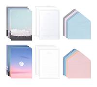 Monolike Photo, Moon Letter Paper and Envelopes Set - 8Type, 32 Letter Paper + 16 Envelopes