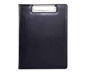 monolith 2000002801 Writing Case DIN A4 Leather Look Black Clip Function | Made of faux leather with a slip pocket, pen holder and business card slots