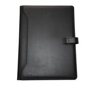 Monolith 2900 Leather Look PU Conference Folder with A4 Pad - Black