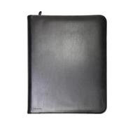 Monolith 2924 A4 Leather Conference Folder Zipped - Black