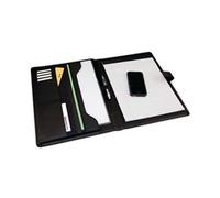Monolith 2900 Leather Look PU Conference Folder with A4 Pad - Black