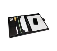 Monolith Leather Look Conference Folder PU with A4 Pad Black 2900