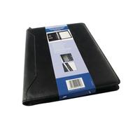 Monolith Leather Look Conference Folder with A4 Pad and Calculator Black 2914