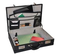 Monolith Leather Look Expandable Attache Case PVC Black