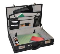 Monolith Leather Look Expandable Attache Case PVC Black 2350