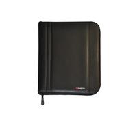 Monolith Leather Look Zipped Ring Binder conference folder PU A4 Black 2754