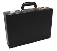 Monolith Leather Look Expandable Attache Case PVC Black