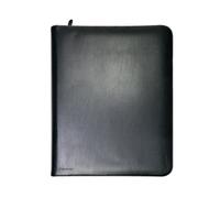Monolith 2924 A4 Leather Conference Folder Zipped - Black
