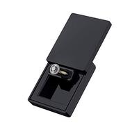 MONOLIX Slim Engagement Ring Box, Thin Unique Sliding Lid, Elegant Discreet Secret Surprise Marriage Wedding Proposal Case (Black, Maxi)