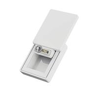MONOLIX Slim Engagement Ring Box, Thin Unique Sliding Lid, Elegant Discreet Secret Surprise Marriage Wedding Proposal Case (White, MAXI)