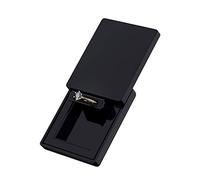 MONOLIX Slim Engagement Ring Box, Thin Unique Sliding Lid, Elegant Discreet Secret Surprise Marriage Wedding Proposal Case (Black, Mini)