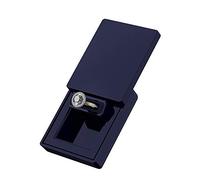 MONOLIX Slim Engagement Ring Box, Thin Unique Sliding Lid, Elegant Discreet Secret Surprise Marriage Wedding Proposal Case (Navy, MAXI)