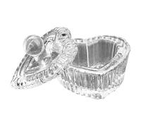 Monomer for Acrylic Nails, Heart Shape Monomer Dish, 1.6x1.2 Inch Clear Crystal Glass Dappen Dish with Lid for Acrylic Nail Art Tool